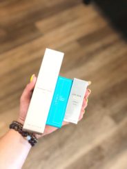 Picture of Arcona's Cranberry Toner, Epicuren's Vitamin C Complex, and Arcona's Eye Dew Plus.